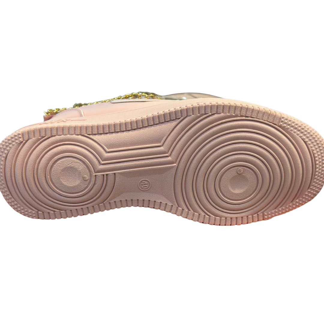 Light pink casual sneakers for women