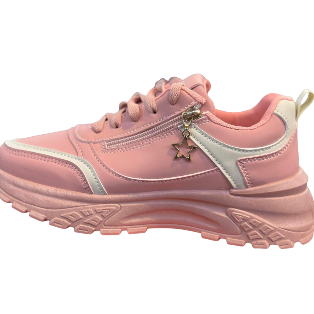 Pink & white instant style sneakers for women
