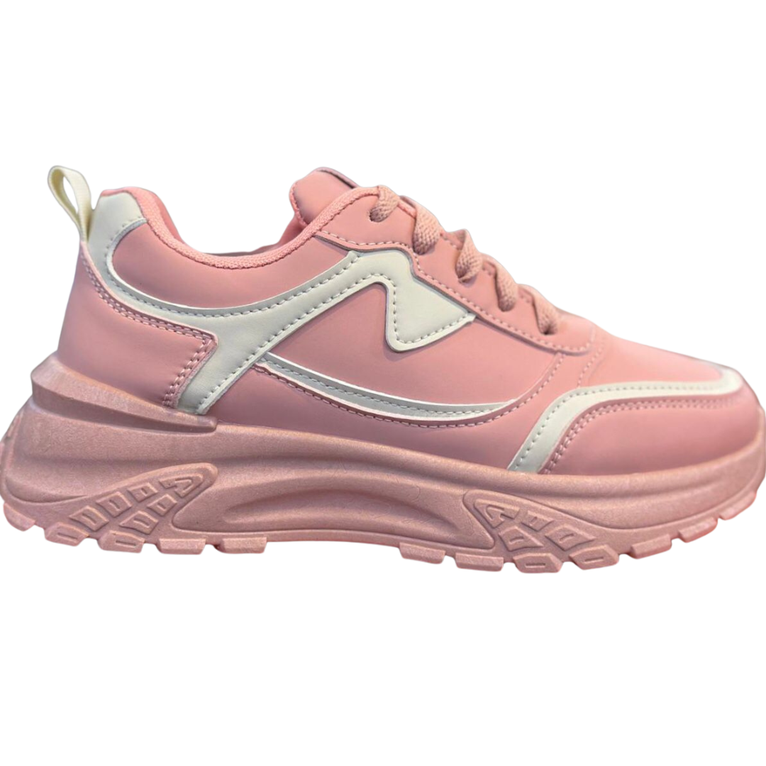 Pink & white instant style sneakers for women
