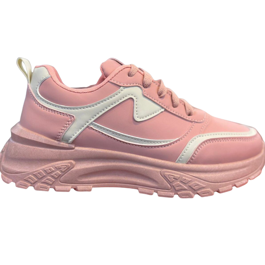 Pink & white instant style sneakers for women