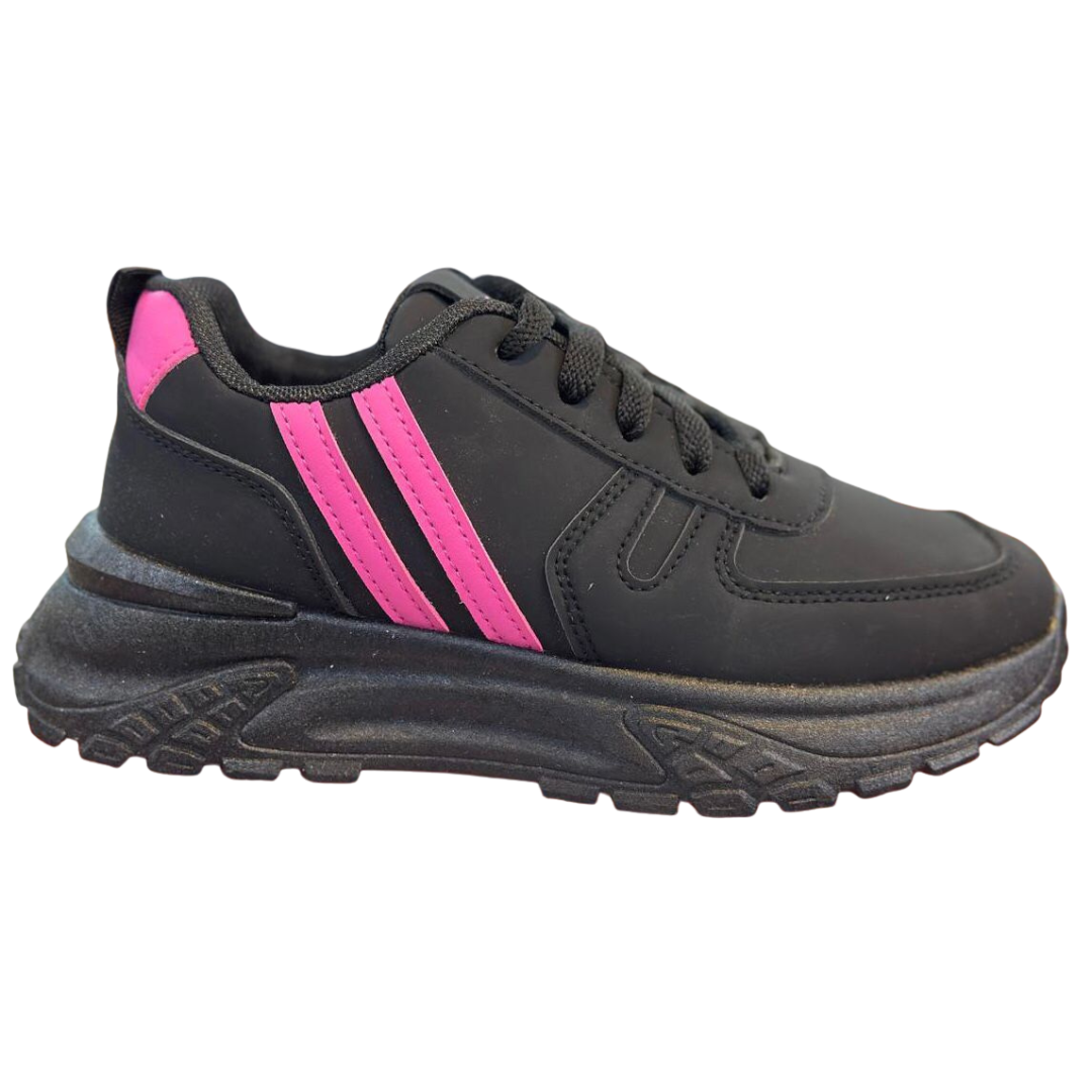 Black & pink instant style sneakers for women