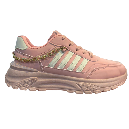 Pink & white instant style sneakers for women