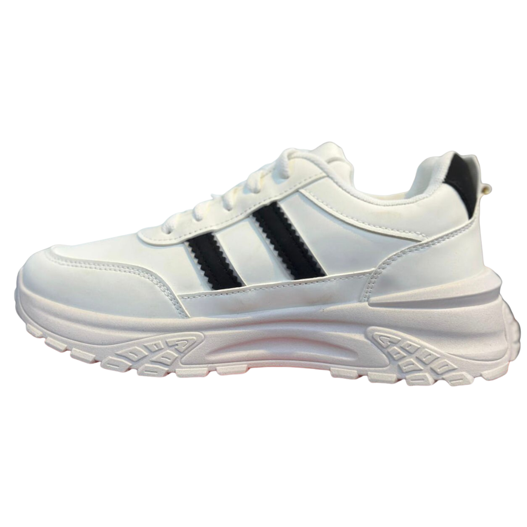 White & black instant style sneakers for women