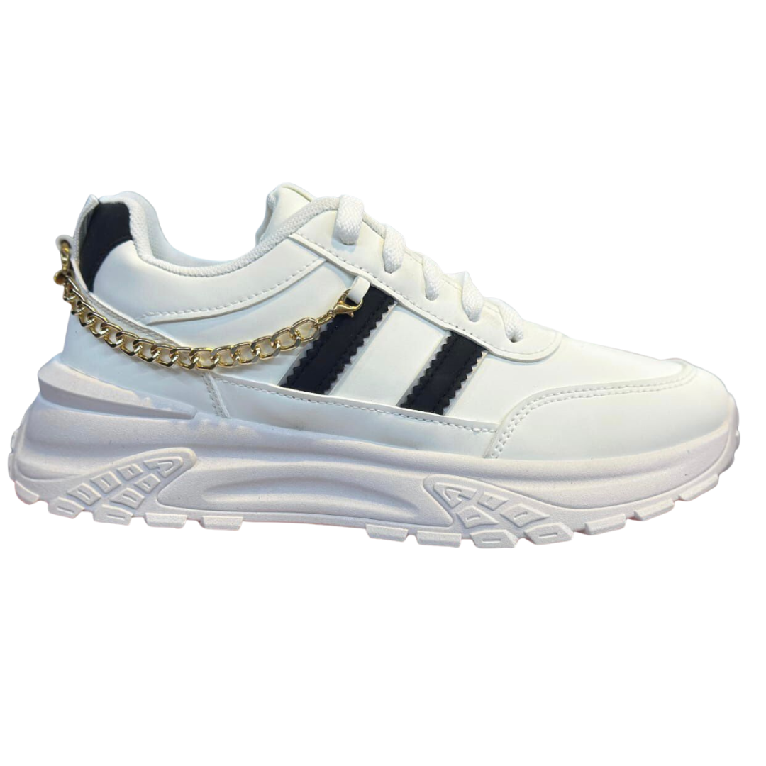 White & black instant style sneakers for women