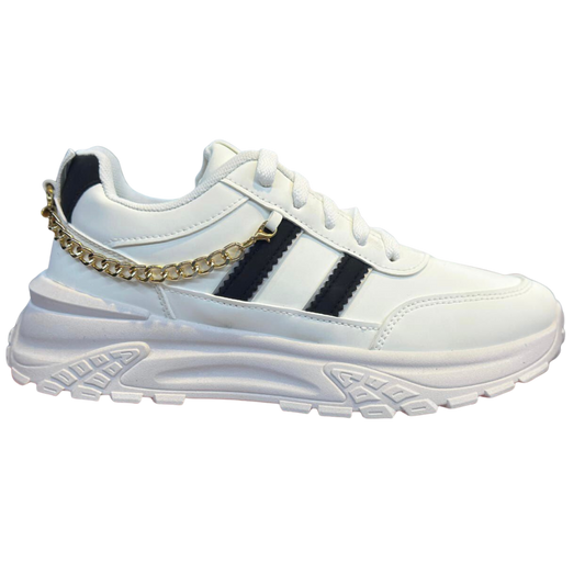 White & black instant style sneakers for women