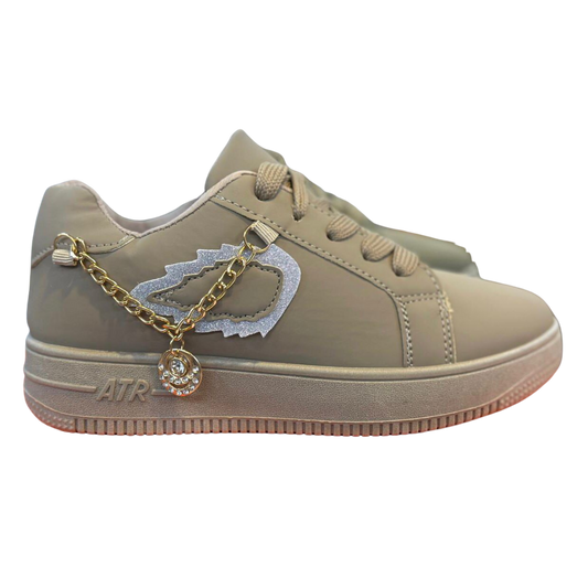 Beige casual sneakers for women