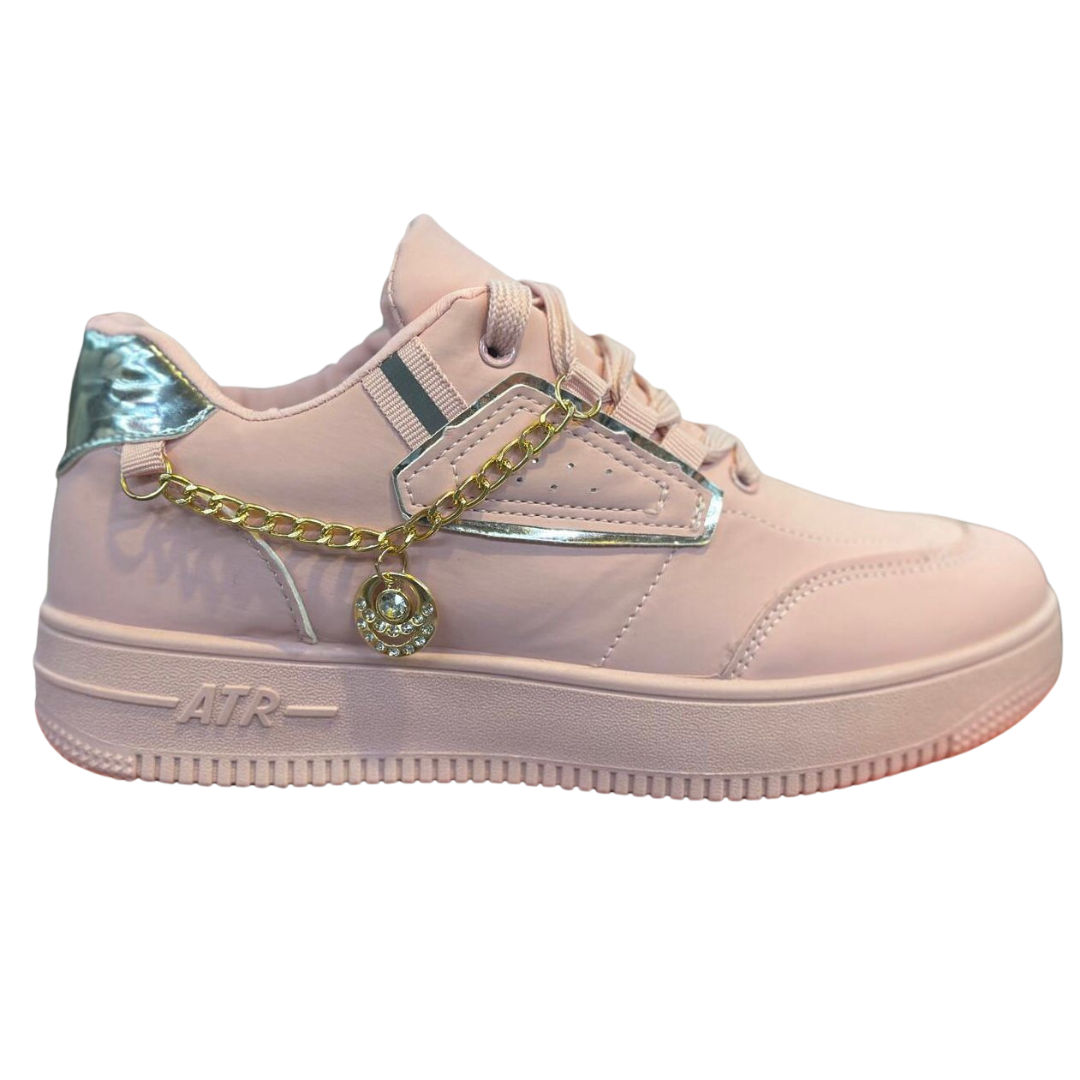 Light pink casual sneakers for women