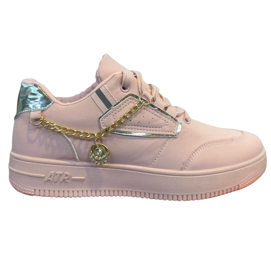 Light pink casual sneakers for women